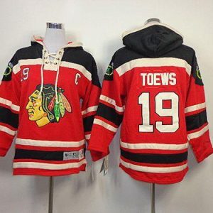 Stunning Blackhawks #19 Jonathan Toews Red Sawyer Hooded Sweatshirt Stitched Youth NHL Jersey for true hockey enthusiasts