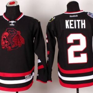 Stunning Blackhawks #2 Duncan Keith Black(Red Skull) 2014 Stadium Series Stitched Youth NHL Jersey for an exciting hockey game