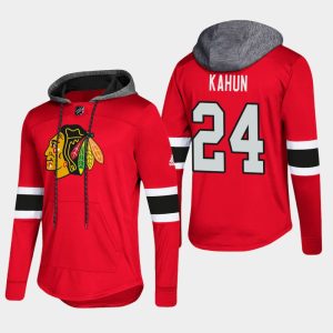Stunning Blackhawks #24 Dominik Kahun Red 2018 Pullover Platinum Hoodie to show your team love
