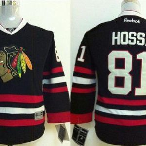 Stunning Blackhawks #81 Marian Hossa Stitched Black Youth NHL Jersey for top   notch game   day wear