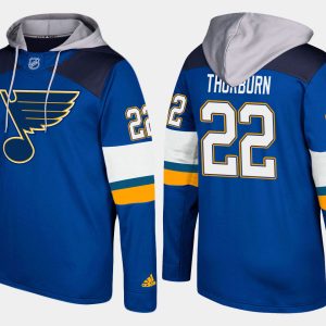 Stunning Blues #22 Chris Thorburn Blue Name And Number Hoodie for a valuable hockey collectible