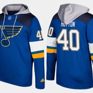 Stunning Blues #40 Carter Hutton Blue Name And Number Hoodie for an exciting hockey game