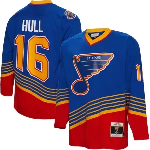Stunning Brett Hull St. Louis Blues 1995/96 Blue Line Player Jersey   Blue for top   notch game   day wear