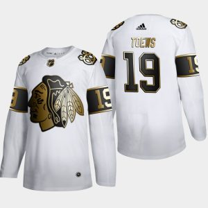 Stunning Chicago Blackhawks #19 Jonathan Toews Men's Adidas White Golden Edition Limited Stitched NHL Jersey to support your favorite players