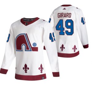 Stunning Colorado Avalanche #49 Samuel Girard White Men's Adidas 2020 21 Reverse Retro Alternate NHL Jersey to show your team love
