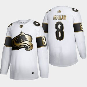 Stunning Colorado Avalanche #8 Cale Makar Men's Adidas White Golden Edition Limited Stitched NHL Jersey for true hockey enthusiasts