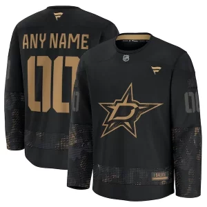 Stunning Dallas Stars 2024 Military Appreciation Personalized Long Sleeve Practice Jersey   Black to stand out at the stadium
