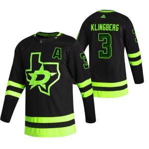 Stunning Dallas Stars #3 John Klingberg Black Men's Adidas 2020 21 Reverse Retro Alternate NHL Jersey for an exciting hockey game