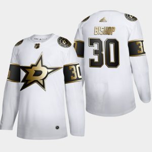 Stunning Dallas Stars #30 Ben Bishop Men's Adidas White Golden Edition Limited Stitched NHL Jersey for true hockey enthusiasts