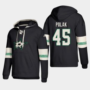 Stunning Dallas Stars #45 Roman Polak Black adidas Lace Up Pullover Hoodie for a memorable sports moment