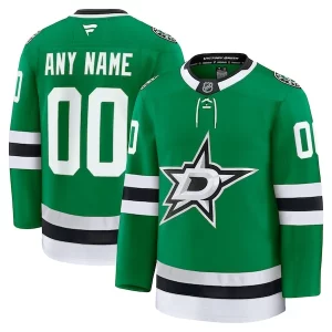 Stunning Dallas Stars Home Premium Custom Jersey   Kelly Green/Black to add to your hockey memorabilia collection