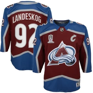 Stunning Gabriel Landeskog Colorado Avalanche Youth Home 2022 Stanley Cup Champions Premier Player Jersey   Burgundy to stand out at the stadium