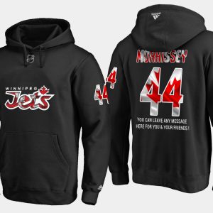 Stunning Jets #44 Josh Morrissey NHL Banner Wave Usa Flag Black Hoodie for true hockey enthusiasts