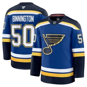 Stunning Jordan Binnington St. Louis Blues Home Premium Jersey   Blue to stand out at the stadium