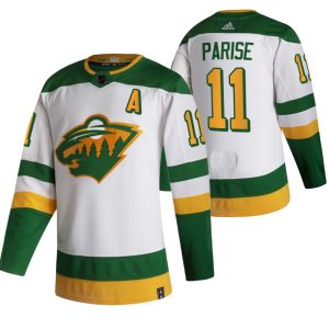 Stunning Minnesota Wild #11 Zach Parise White Men's Adidas 2020 21 Reverse Retro Alternate NHL Jersey for top   notch game   day wear