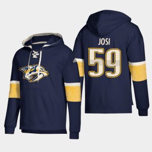 Stunning Nashville Predators #59 Roman Josi Navy adidas Lace Up Pullover Hoodie to support your favorite players