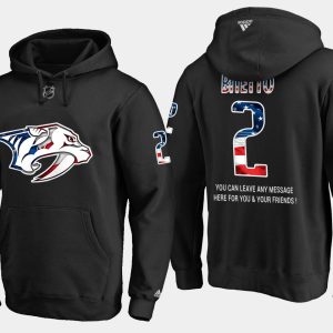 Stunning Predators #2 Anthony Bitetto NHL Banner Wave Usa Flag Black Hoodie to support your favorite players