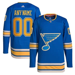 Stunning St. Louis Blues adidas Alternate Primegreen Authentic Custom Jersey   Blue for die   hard Blackhawks fans