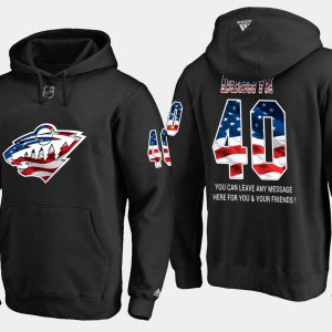 Stunning Wild #40 Devan Dubnyk NHL Banner Wave Usa Flag Black Hoodie for a memorable sports moment