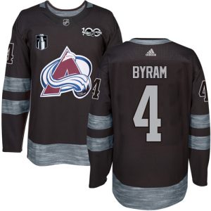 Superb Adidas Avalanche #4 Bowen Byram Black Youth 2022 Stanley Cup Final Patch 100th Anniversary Stitched NHL Jersey to show your team love