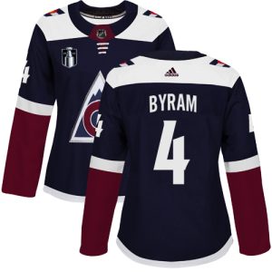 Superb Adidas Avalanche #4 Bowen Byram Navy Women's 2022 Stanley Cup Final Patch Alternate Authentic Stitched NHL Jersey for die   hard Blackhawks fans