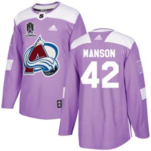 Superb Adidas Avalanche #42 Josh Manson Purple Youth 2022 Stanley Cup Champions Authentic Fights Cancer Stitched NHL Jersey for a valuable hockey collectible