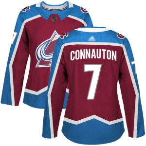 Superb Adidas Avalanche #7 Kevin Connauton Burgundy Home Authentic Women's Stitched NHL Jersey for top   notch game   day wear