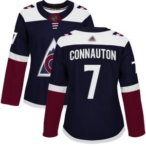 Superb Adidas Avalanche #7 Kevin Connauton Navy Alternate Authentic Women's Stitched NHL Jersey to show your team love