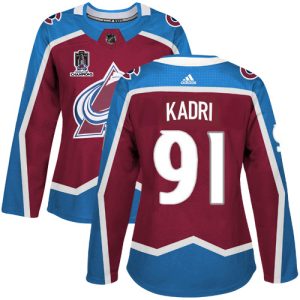 Superb Adidas Avalanche #91 Nazem Kadri Burgundy Women's 2022 Stanley Cup Champions Burgundy Home Authentic Stitched NHL Jersey for a memorable sports moment