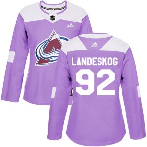 Superb Adidas Avalanche #92 Gabriel Landeskog Purple Authentic Fights Cancer Women's Stitched NHL Jersey for a valuable hockey collectible