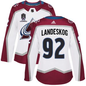 Superb Adidas Avalanche #92 Gabriel Landeskog White Women's 2022 Stanley Cup Champions Road Authentic Stitched NHL Jersey for a valuable hockey collectible