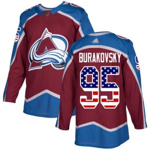 Superb Adidas Avalanche #95 Andre Burakovsky Burgundy Home Authentic USA Flag Stitched Youth NHL Jersey for die   hard Blackhawks fans