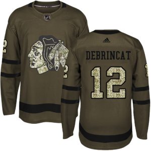 Superb Adidas Blackhawks #12 Alex DeBrincat Green Salute to Service Stitched Youth NHL Jersey to stand out at the stadium