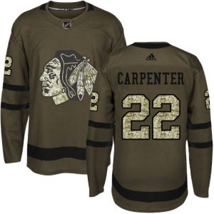 Superb Adidas Blackhawks #22 Ryan Carpenter Green Salute to Service Stitched Youth NHL Jersey for a memorable sports moment