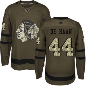 Superb Adidas Blackhawks #44 Calvin De Haan Green Salute to Service Stitched Youth NHL Jersey for a memorable sports moment