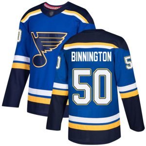 Superb Adidas Blues #50 Jordan Binnington Blue Home Authentic Stitched Youth NHL Jersey for true hockey enthusiasts