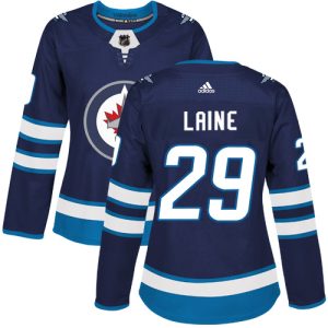 Superb Adidas Jets #29 Patrik Laine Navy Blue Home Authentic Women's Stitched NHL Jersey for true hockey enthusiasts