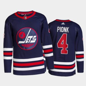 Superb Adidas Jets #4 Neal Pionk Men's 2021 22 Alternate Authentic NHL Jersey   Navy for a valuable hockey collectible