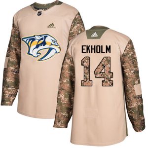 Superb Adidas Predators #14 Mattias Ekholm Camo Authentic 2017 Veterans Day Stitched Youth NHL Jersey for an exciting hockey game