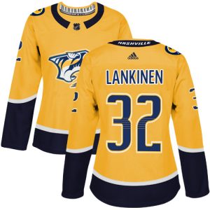 Superb Adidas Predators #32 Kevin Lankinen Yellow Home Authentic Women's Stitched NHL Jersey for a memorable sports moment