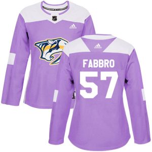 Superb Adidas Predators #57 Dante Fabbro Purple Authentic Fights Cancer Women's Stitched NHL Jersey for an exciting hockey game