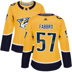Superb Adidas Predators #57 Dante Fabbro Yellow Home Authentic Women's Stitched NHL Jersey for top   notch game   day wear