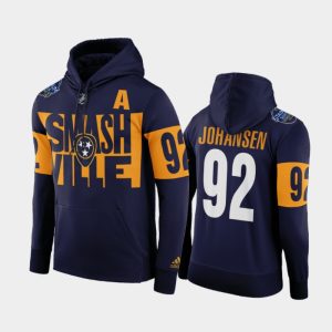 Superb Adidas Predators #92 Ryan Johansen 2022 Stadium Series NHL Hoodie   Smashville Navy for die   hard Blackhawks fans