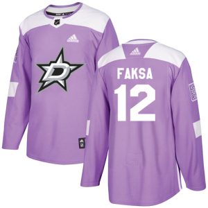 Superb Adidas Stars #12 Radek Faksa Purple Authentic Fights Cancer Youth Stitched NHL Jersey for top   notch game   day wear