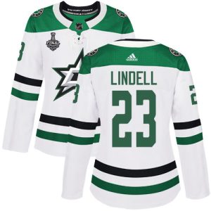 Superb Adidas Stars #23 Esa Lindell White Road Authentic Women's 2020 Stanley Cup Final Stitched NHL Jersey for true hockey enthusiasts