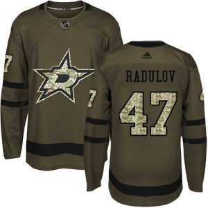 Superb Adidas Stars #47 Alexander Radulov Green Salute to Service Youth Stitched NHL Jersey for die   hard Blackhawks fans