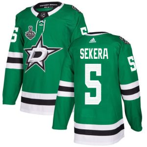 Superb Adidas Stars #5 Andrej Sekera Green Home Authentic 2020 Stanley Cup Final Stitched NHL Jersey to show your team love