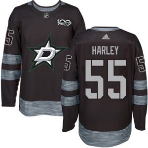 Superb Adidas Stars #55 Thomas Harley Black 1917 2017 100th Anniversary Stitched NHL Jersey for an exciting hockey game