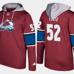 Superb Avalanche #52 Adam Foote Burgundy Name And Number Hoodie to support your favorite players