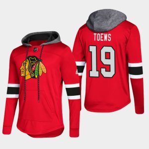 Superb Blackhawks #19 Jonathan Toews Red 2018 Pullover Platinum Hoodie for true hockey enthusiasts